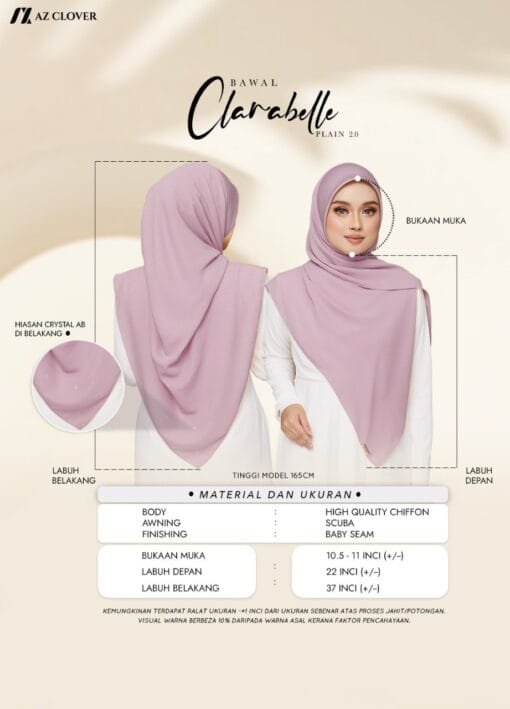 BAWAL CLARABELLE PLAIN B50 - 22 SMOKE GREY - Image 4